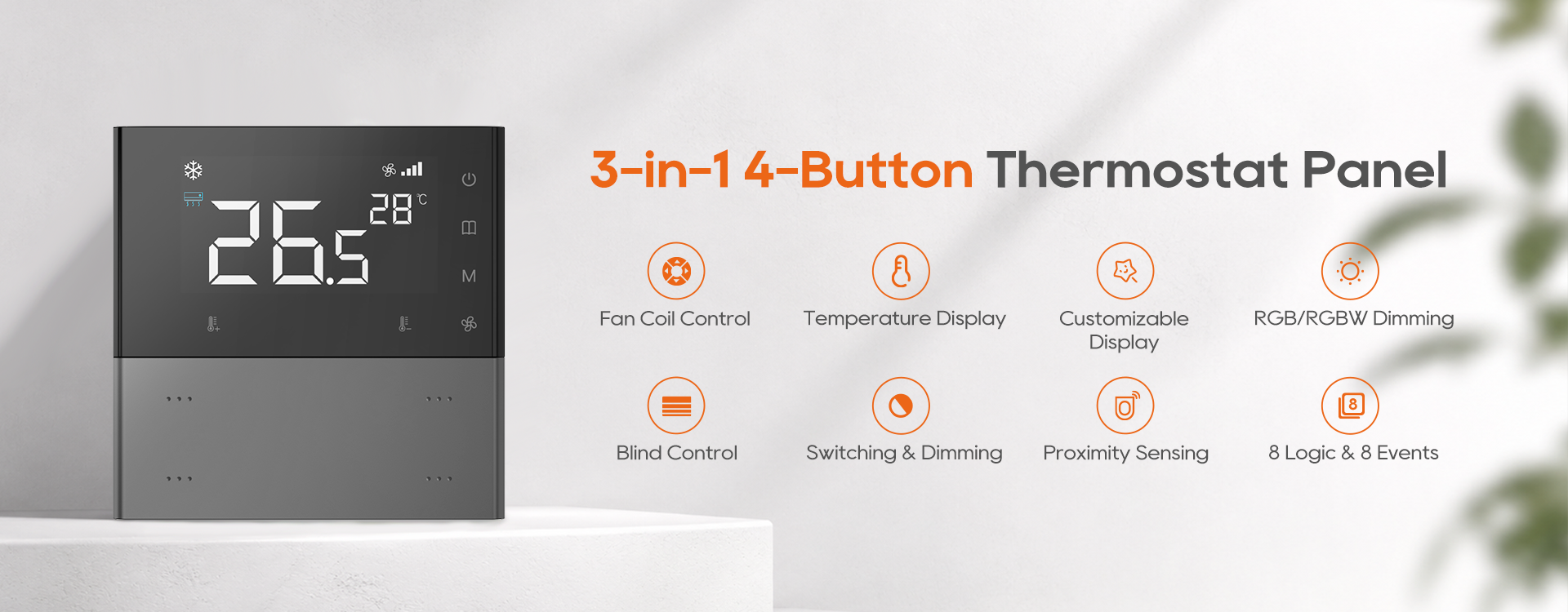 3-in-1 4-button thermostat panel-detail-1