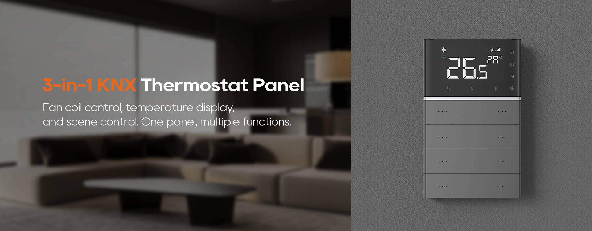 3-in-1 8-button Thermostat Panel Detail2